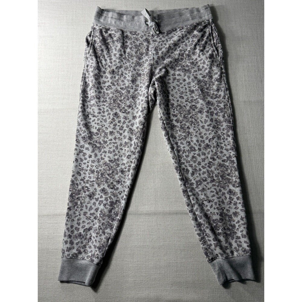 Athleta Women's Balance Printed Jogger Pants Cheetah Grey Size Large Pockets